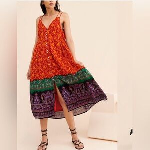 Urban Outfitters Happy Hour Button Front Midi Dress, Sz Med